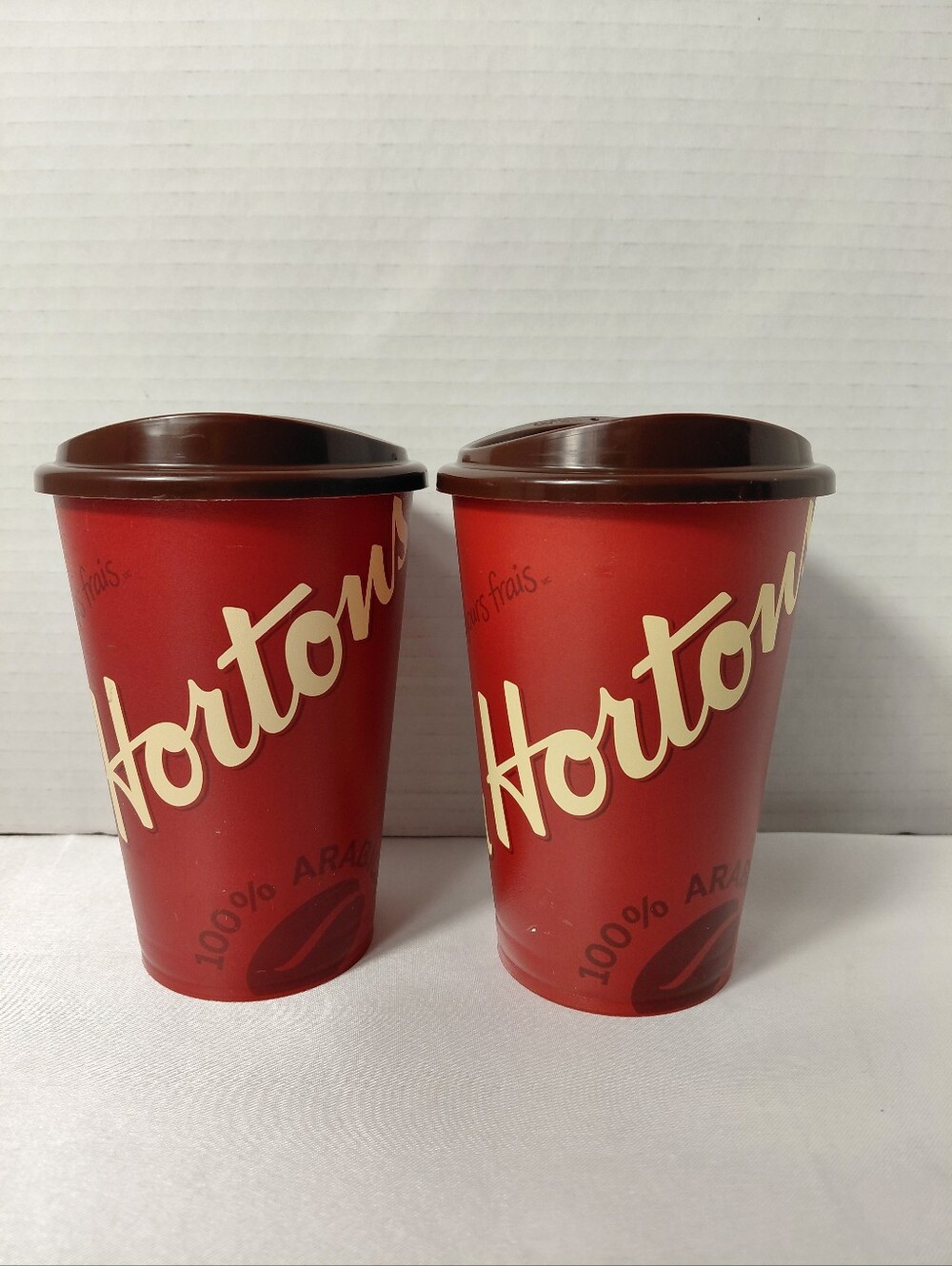 2017 Tim Hortons Plastic Coffee Cups with Brown Lids